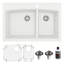 Karran Quartz 33'' X 22'' Double Bowl 60/40 Top Mount Drop-in Kitchen Sink Kit-50597878