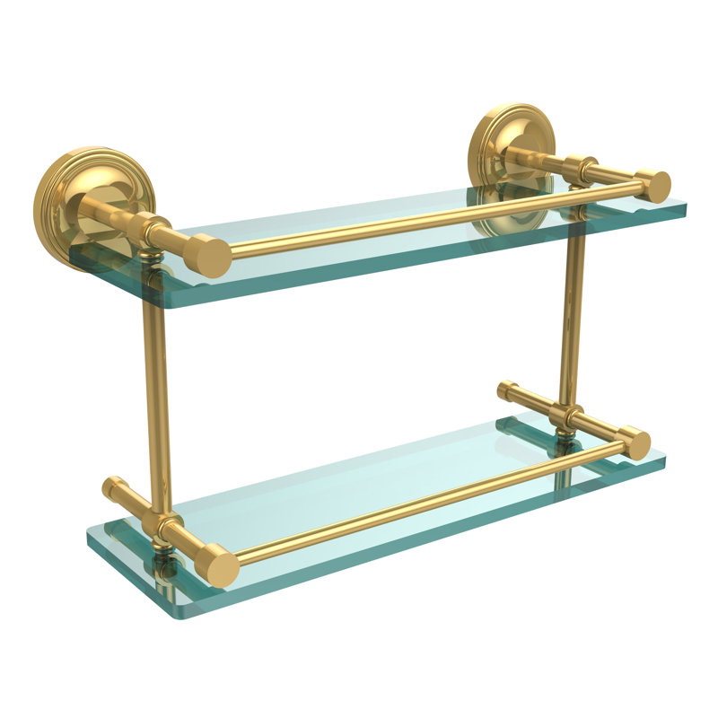 Alcott 2 Piece Tiered Shelf, Polished Brass