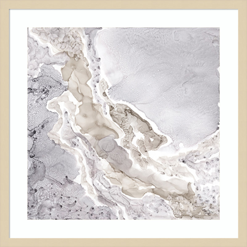 "Beige et gris" par Tara Reed, reproduction d'art encadrée, H 25 po x l 25 po