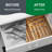 Bamboo Expandable Silverware Drawer Organizer with Labels, 10 Slots Kitchen Utensil Tray Holder for Flatware, Cutlery & Knives Drawer Storage-734412493