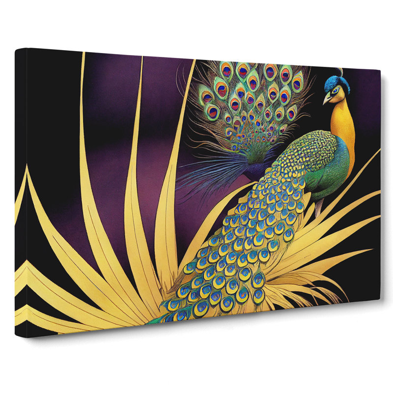 Captivating Peacock - Wrapped Canvas, 50cm H x 76cm W x 3cm D