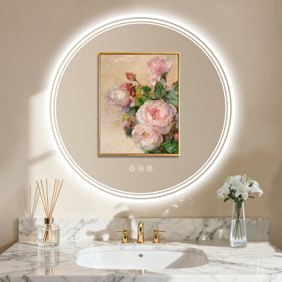 Miroir de salle de bain sans cadre à intensité variable et réglable