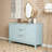 Sideboard with Wave Design - 3 Adjustable Shelves, 3 Drawers & Soft-Close Doors-1092764252