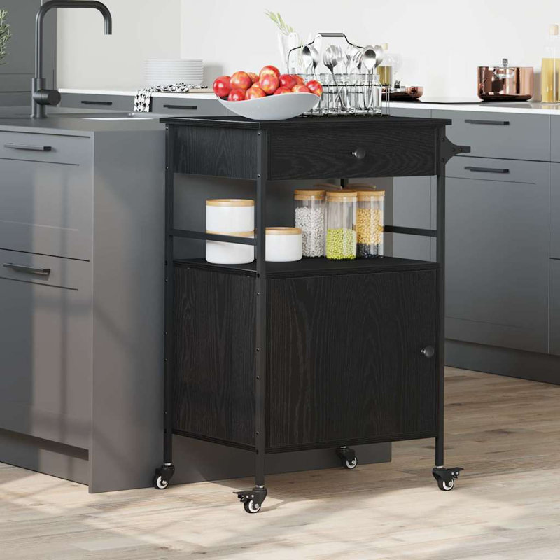 Kitchen Cart, Black Oak