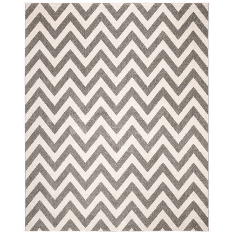 Stone and Cream Geometric Tufted 8' x 10' Area Rug