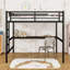 Lit mezzanine en métal avec bureau, port USB et lumières DEL-955595332