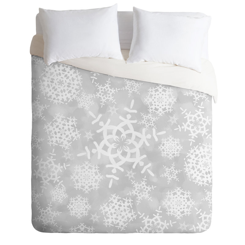 Modern & Contemporary Polyester Duvet Cover, King Duvet Cover + 1 Sham, Grey