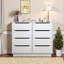 Commode 8 tiroirs en bois UnaLuz avec rangement spacieux pour la chambre à coucher ou le salon