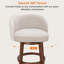 Tabouret de comptoir pivotant H 26 po Martina Modern avec pieds en bois massif (ensemble de 4)-300882963-300867506