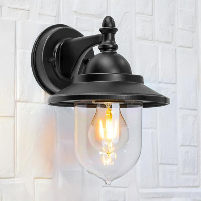 Matte Black 25cm H Outdoor Sconce