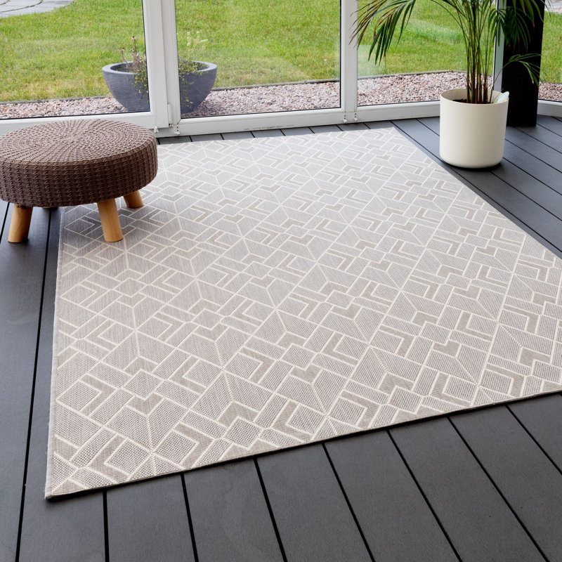 Doon Indoor / Outdoor Area Rug, Grey/Brown/Blue, Rectangle 80cm x 150cm