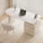 White Curved with 3 drawers desk-108582135