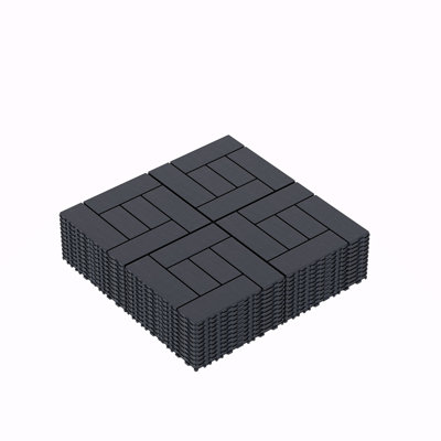 12-Inch ZZ Style Interlocking Deck Tiles, DIY Modular Interlocking Decking Floor Tiles, Indoor And Outdoor Floor Tiles, Courtyard Floor Tiles That Easy To Install Quickly ,44 Pieces