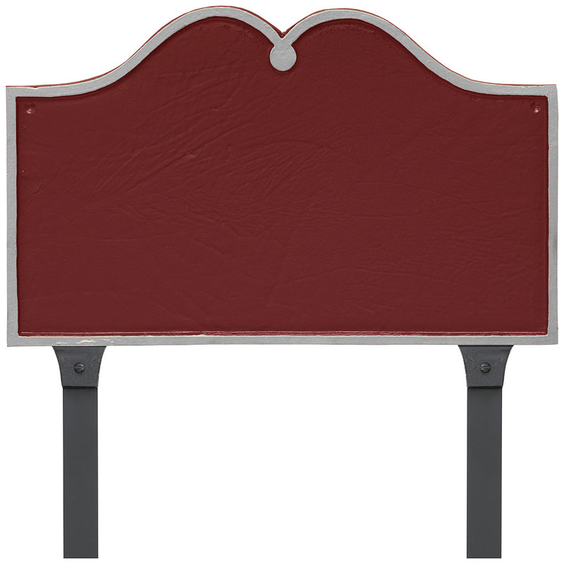 Enseigne d’adresse pour pelouse sur 1 ligne hillsdale, Rouge brique / argent