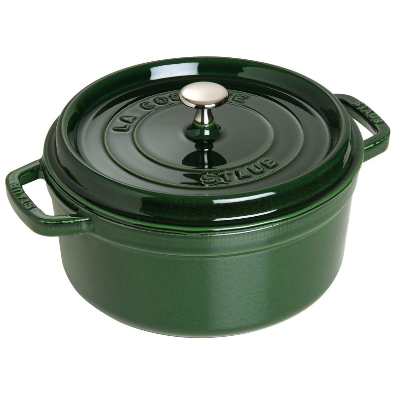 La Cocotte Cast Iron Round Cocotte, 0.25 quarts, Basil