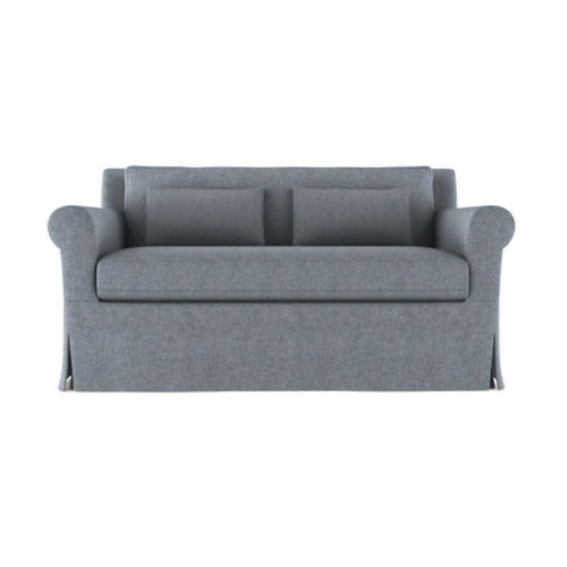 Causeuse à accoudoirs arrondis Ludlow, H 34 po x l 60 po x P 42 po, Brume moelleuse en velours, Naturel