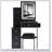 Compact Vanity Table Set With Sliding LED Mirror, Power Station, And Hair Dryer Bracket For Small Bedrooms-1194500398