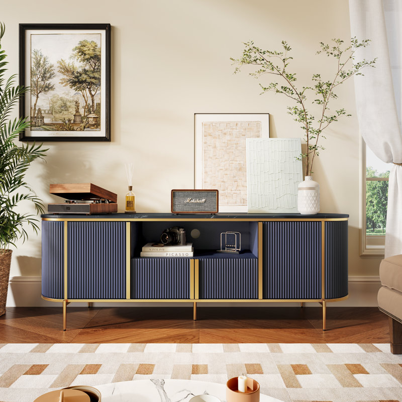 70" Tv Stand For Tvs Up To 80", Navy Blue