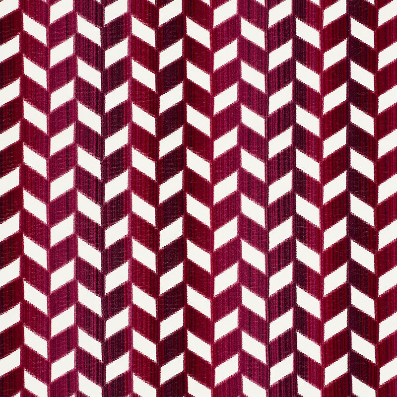 Tissu en velours à chevrons, Grenat