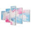 «White Clouds Blue Sky Miami», ensemble d'art mural abstrait 5 pièces-1886051432