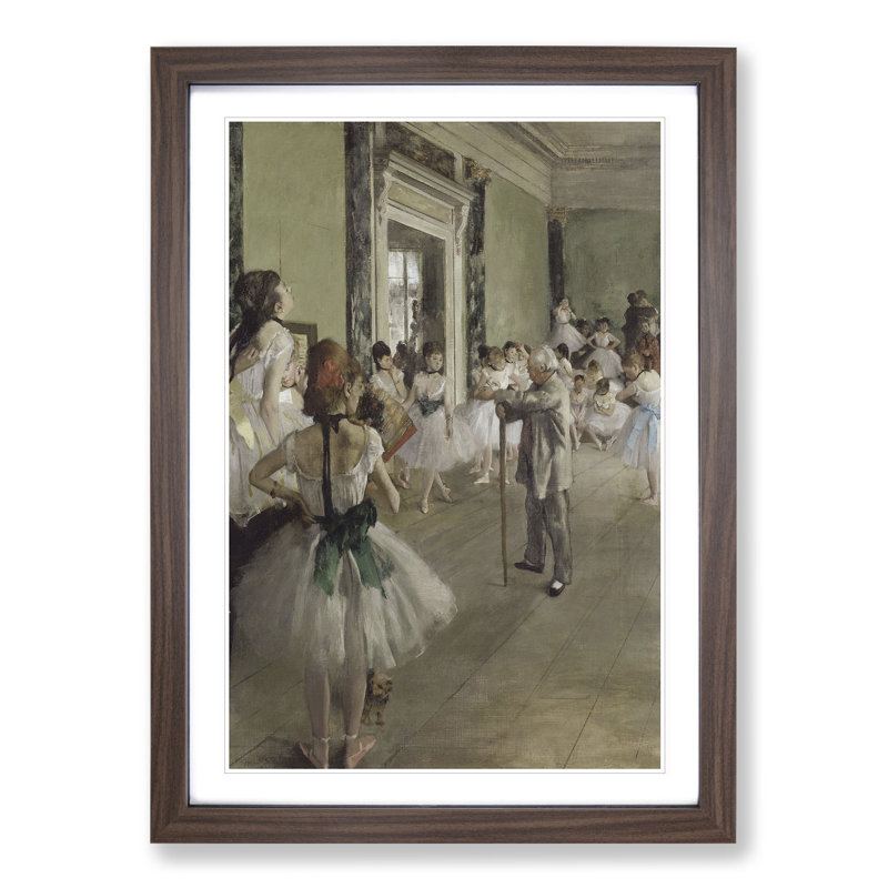 The Ballet Class Vol.1 by Edgar Degas - Picture Frame Painting, 65cm H x 48cm W x 2cm D, Walnut
