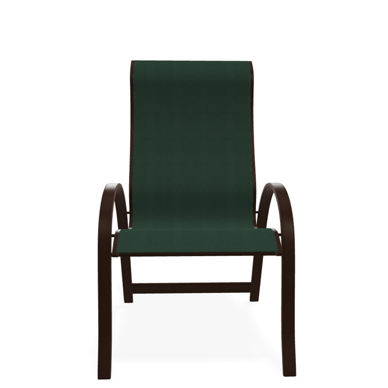 Chaise de patio empilable Hirotaka Supreme, Vert forêt 22D Sunbrella® vert, Kona texturé
