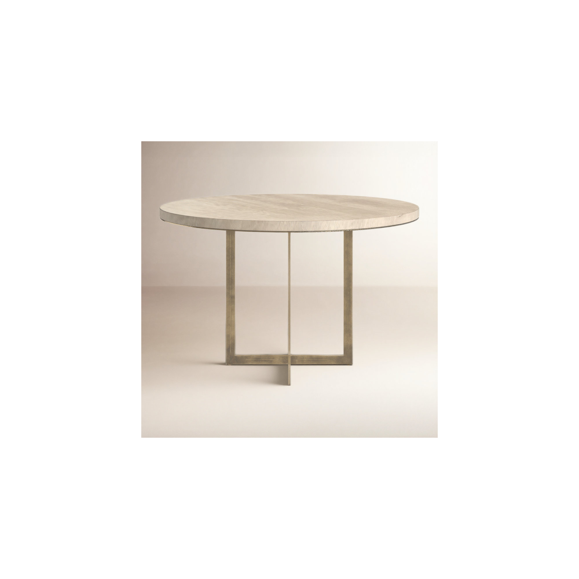 Tulane 48'' Round Dining Table, Gold, Beige