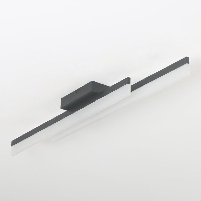 Plafonnier encastré à DEL moderne câblé à intensité variable, 26 W, H 4,3 po x l 40 po x P 4,6 po, Noir mat