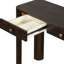 Console rustique colorée, coins arrondis, 3 tiroirs de rangement pratiques, structure robuste, style rétro pour entrée, couloir ou salon, plateau supportant 68 kg, grand tiroir de 63,5 cm, petit tiroir de 51 cm.