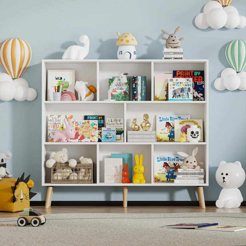 Adisyn No Subject Bookcase, 42.5" H x 47.2" W x 9.4" D, French White