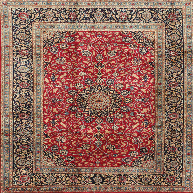 Tapis traditionnel rouge / brun, Rectangle 2 pi x 5 pi