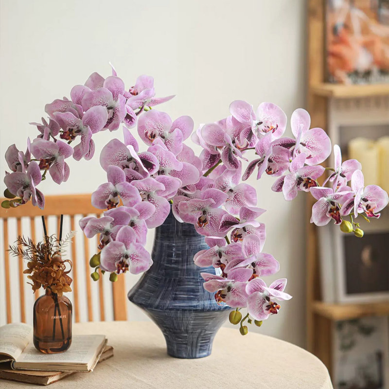 Tige d'orchidée Real Touch en différentes couleurs de 35 po de hauteur, Mauve