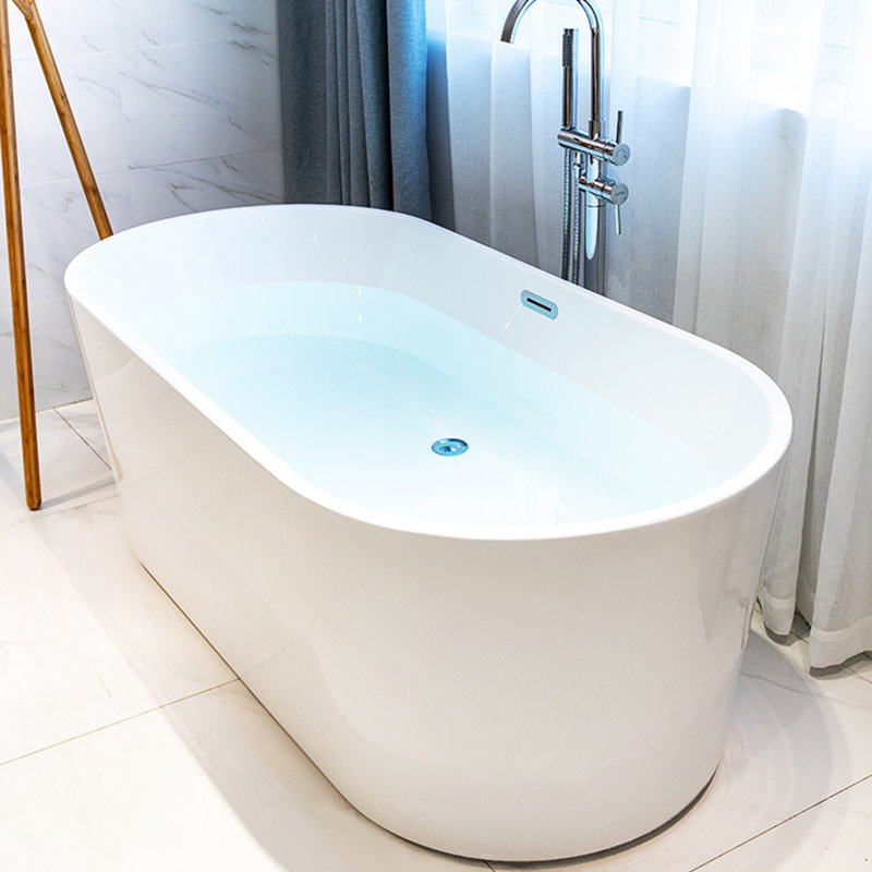 55" x 28" Freestanding Soaking Bathtub Acrylic