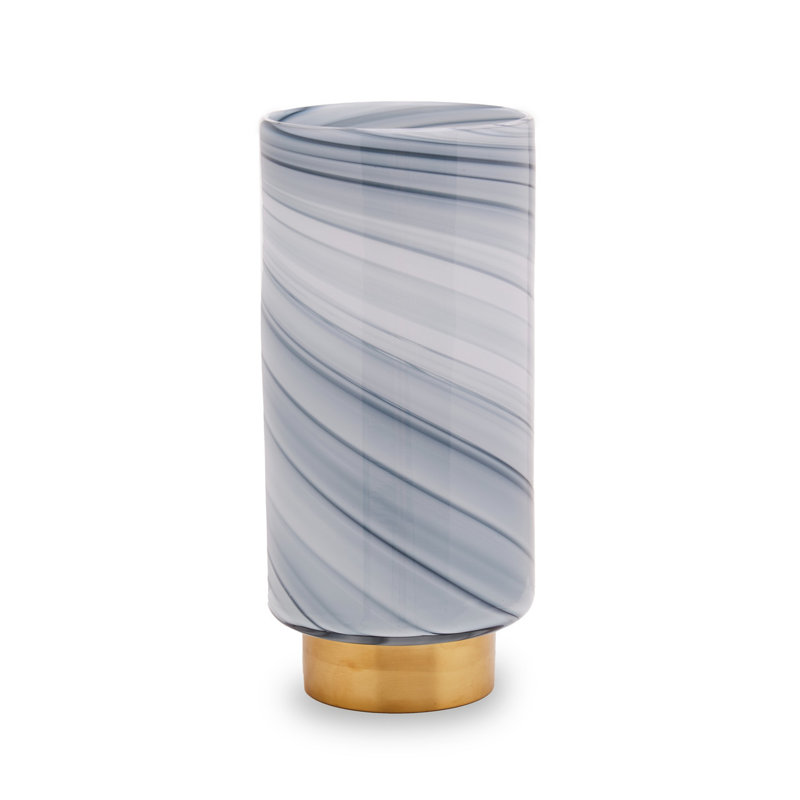 Cleo Small Amber Vase, 32cm H x 15cm W x 15cm D, Grey
