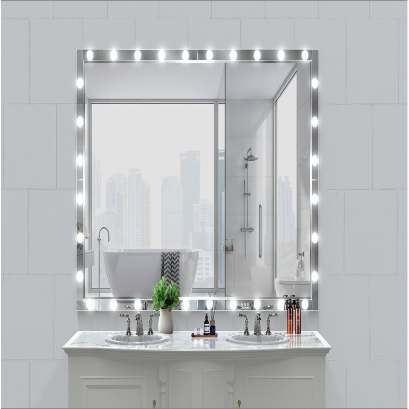 Très grand miroir de salle de bain Hollywood, 72" x 48"