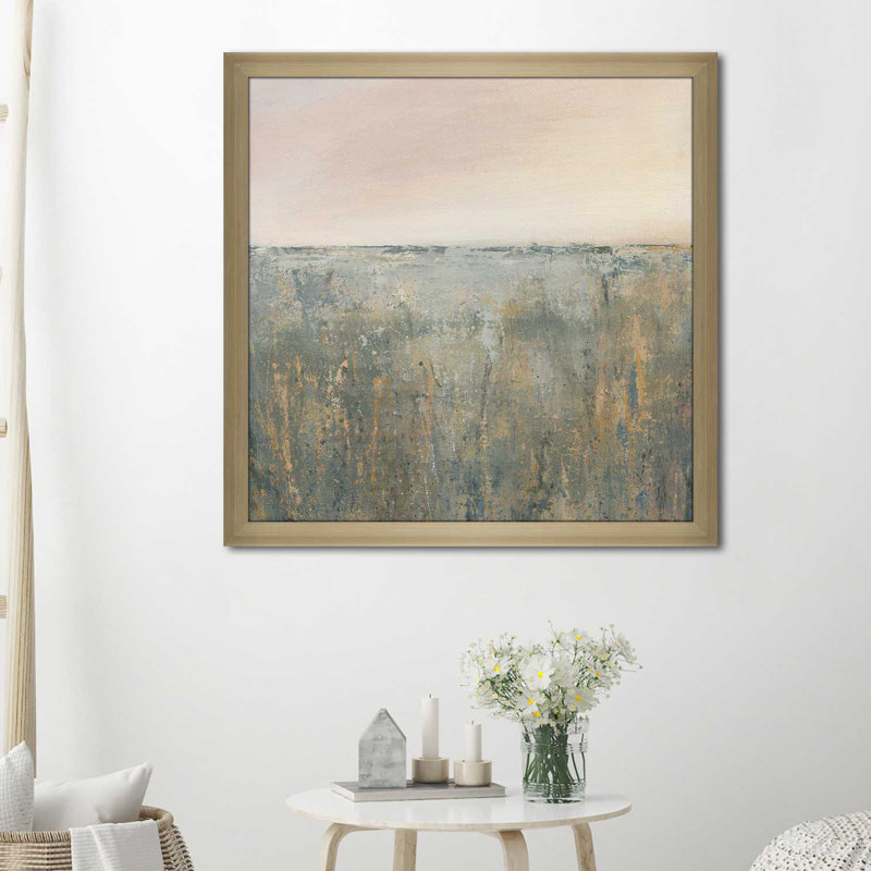 « coucher de soleil », reproduction de peinture à l’acrylique encadrée, H 27,5 po x l 27,5 po x P 0,75 po