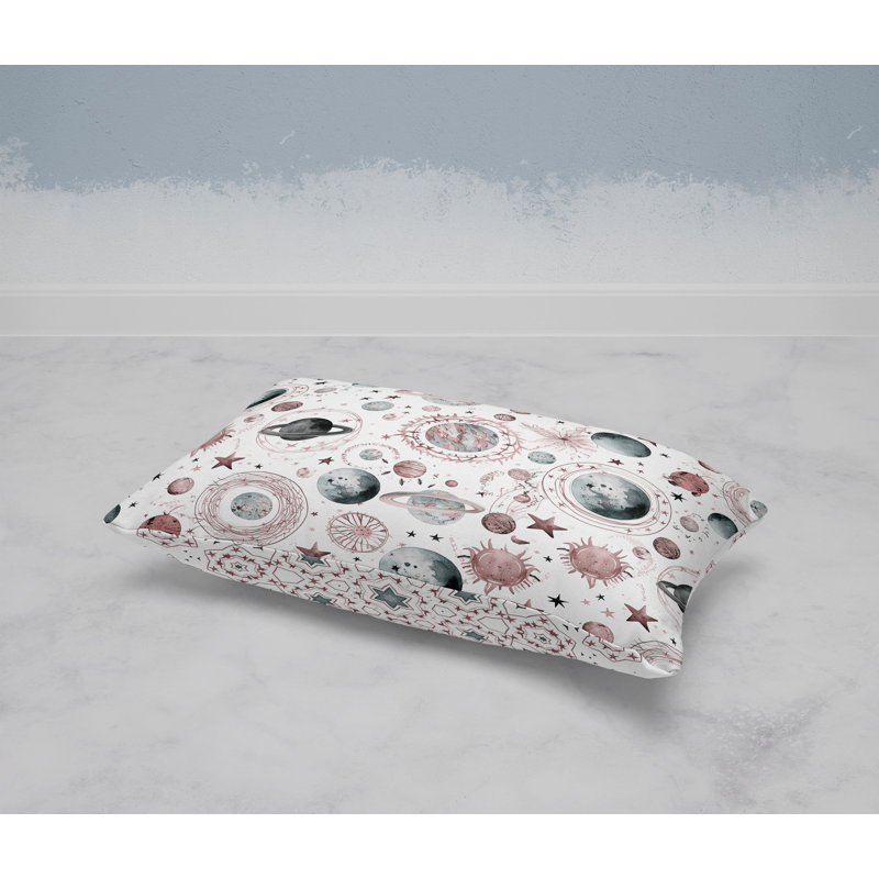Space Fusion  Rectangular Throw Pillow, Gray/Pink