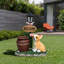 Statue de planteur de chien carlin assis