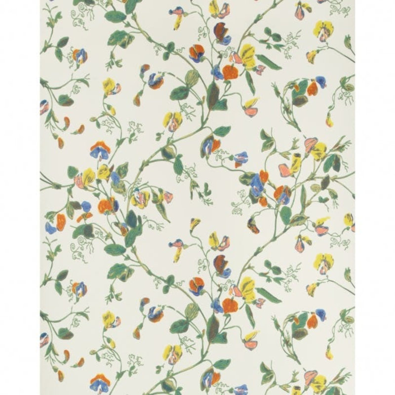 Floral Wallpaper Roll, Green/Yellow/Cream