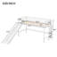 Lit mezzanine simple bas avec échelle et glissoire, blanc