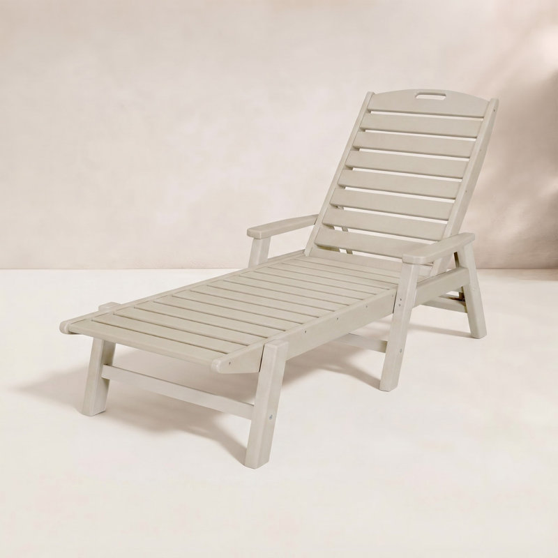 Chaise longue avec accoudoirs POLYWOOD, Sable