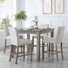 Fort 5-Piece Farmhouse Dining Table Set, Counter Height Dinette Set for 4