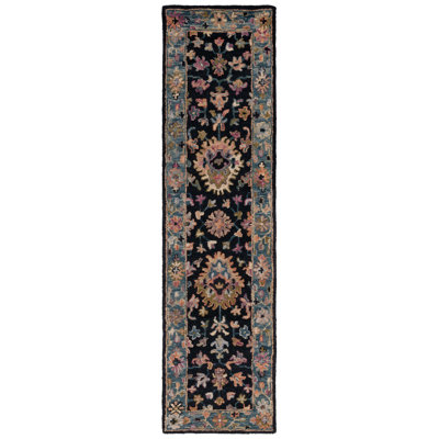 Hand Tufted Wool/Cotton Oriental Rug in Beige/Black/White