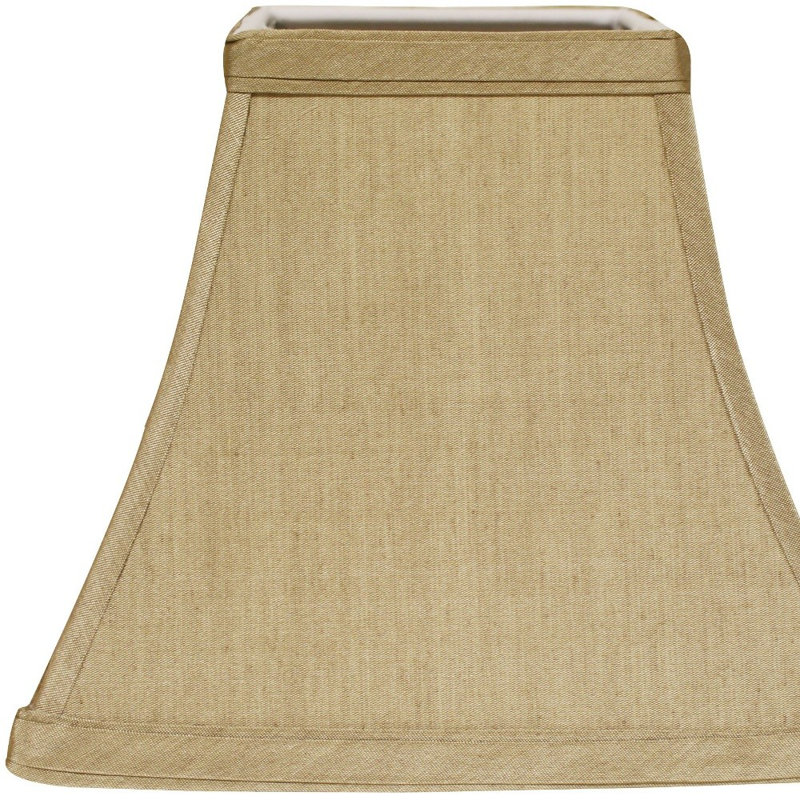 Abat-jour carré sans cloche, Brun clair, H 10 po x l 12 po x P 12 po