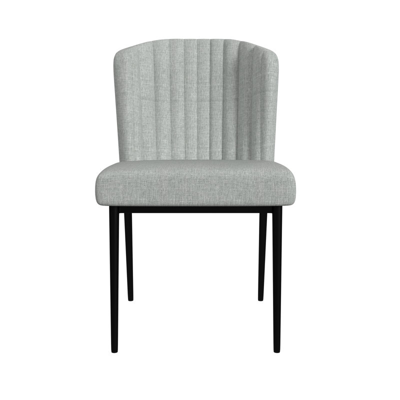 Chaise capitonnée Lacarla, Gris texturé