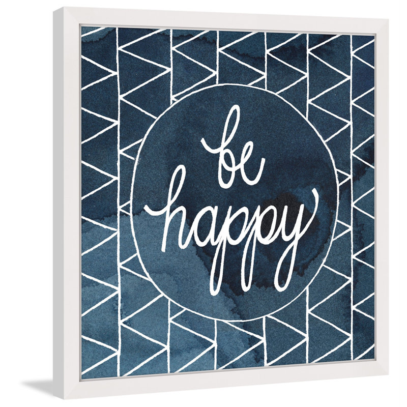 "Be Happy Circle", reproduction encadrée, H 32 po x l 32 po x P 1,5 po