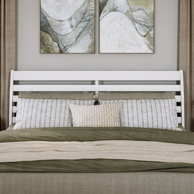 Ashmun Solid Wood Sleigh Slat Panel Headboard