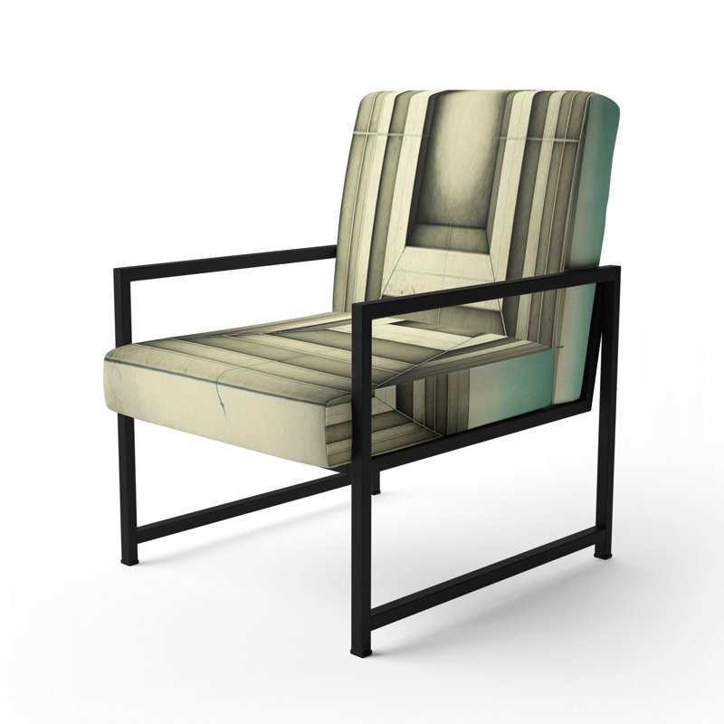 Dabo - Fauteuil rembourré à motif géométrique abstrait, Noir, noir, noir, noir