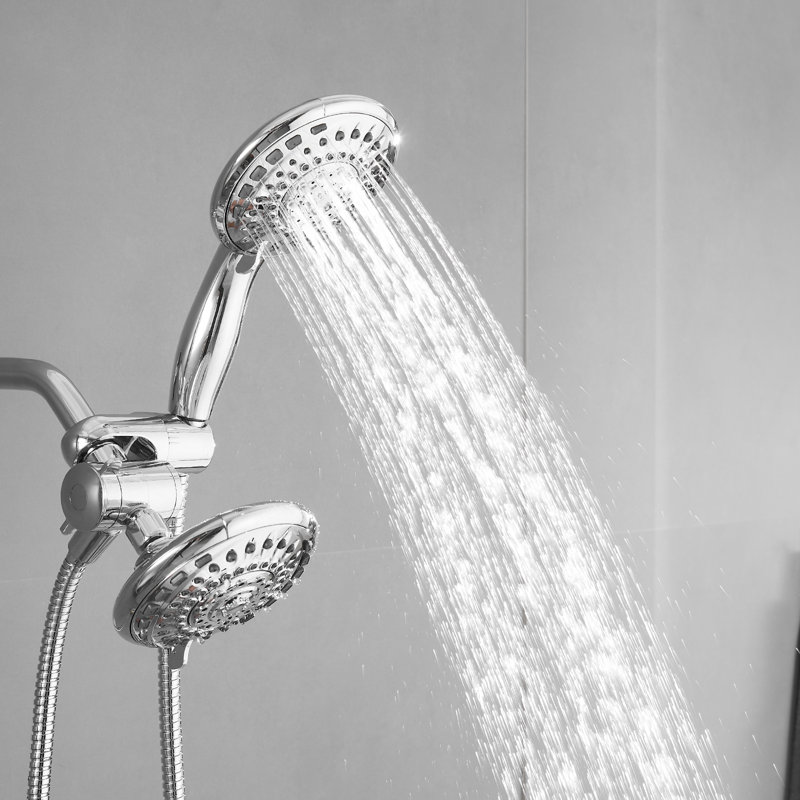 6-Spray Dual Shower Set With Filtered Handheld, Single-Handle Control, And Valve (1.8 GPM), Polished Chrome