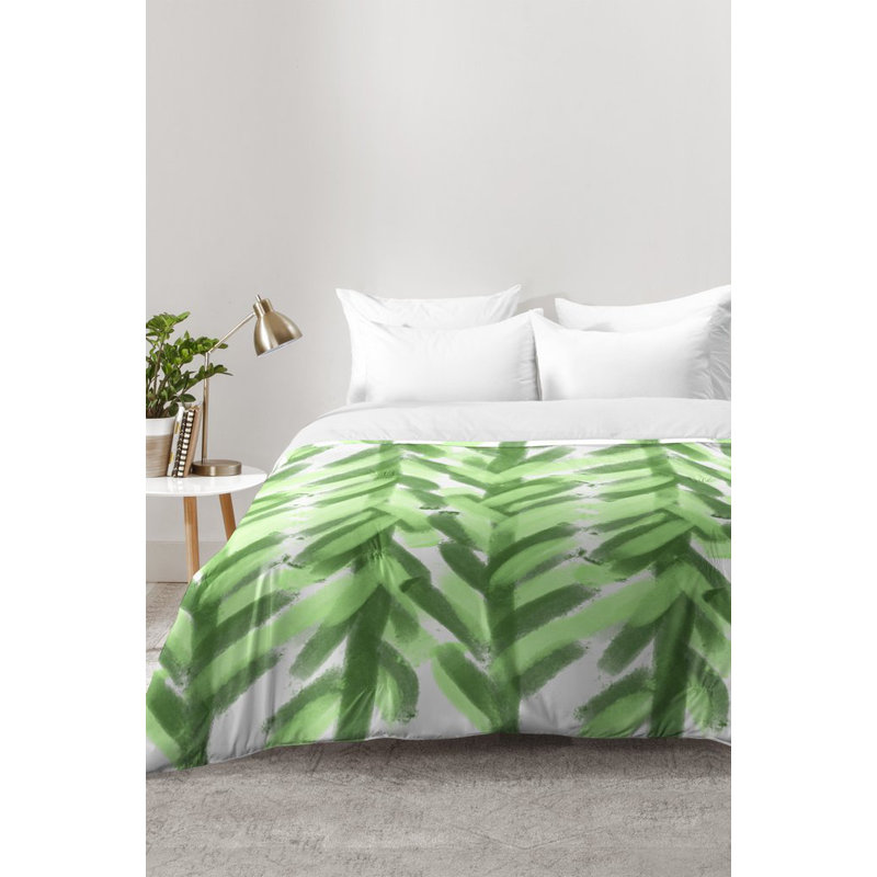 Ensemble d'édredon Allyson Johnson Greenery Forest, Édredon pour lit simple TG + 1 taie décorative